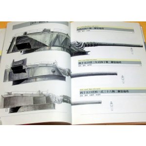 Photo: Japanese Navy warship arms book japan ww2 cannon gun battery weapon yamat