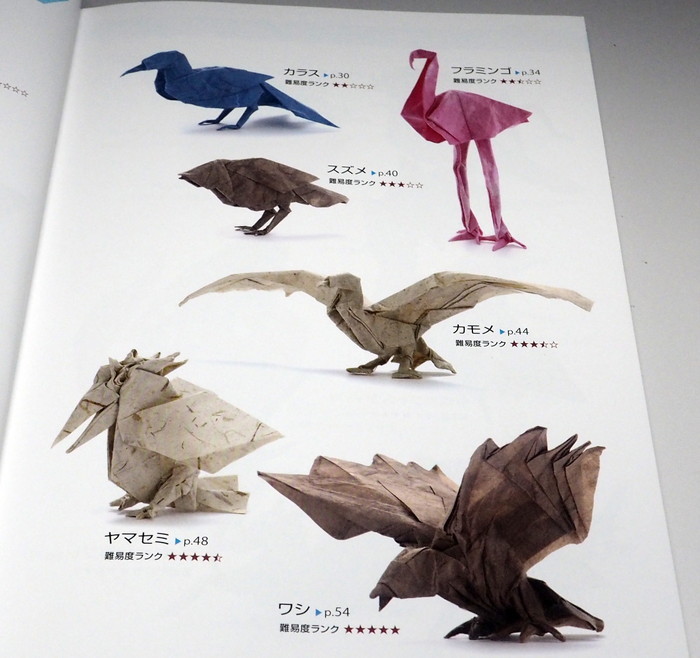 Photo1: Real Flying Creatures Origami (Paper-Folding) book bird insect dragon bug (1)